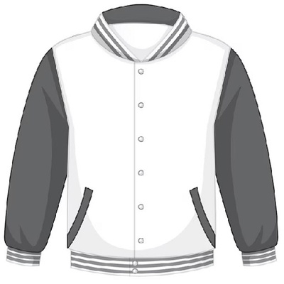 White Black College Jacket