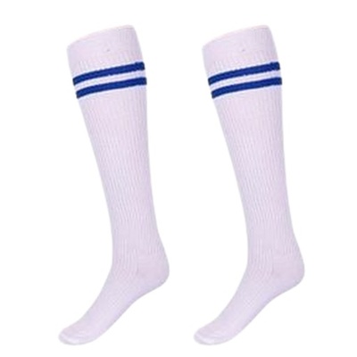 Grey Socks with Blue Stripes