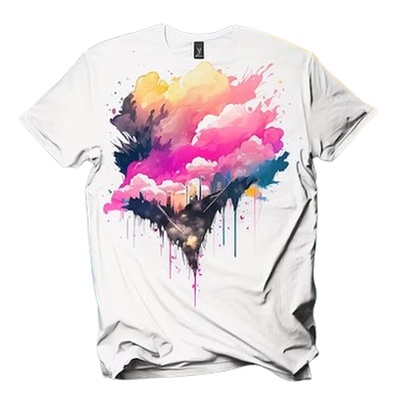 Watercolor White T-shirt Mockup Print