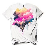 Watercolor White T-shirt Mockup Print